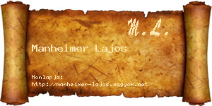 Manheimer Lajos névjegykártya