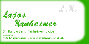 lajos manheimer business card